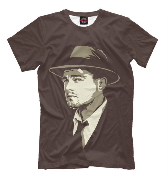 Мужская футболка с изображением Леонардо Ди Каприо цвета Темно-бордовый