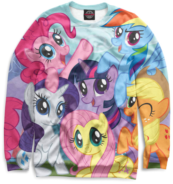 Мужской свитшот с изображением My Little Pony цвета Белый