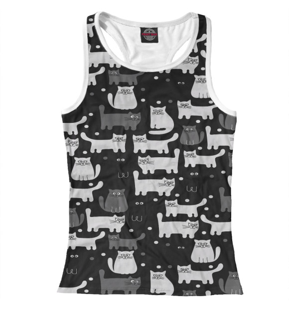 Женская майка-борцовка с изображением Коты цвета Белый