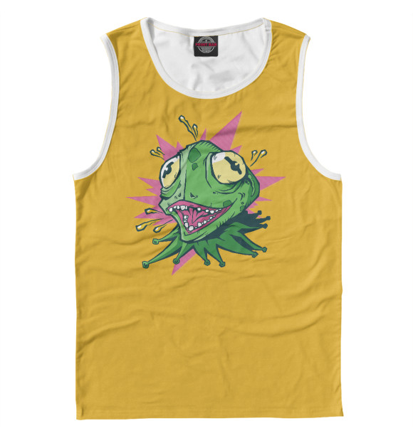 Мужская майка с притом Безумный мурлок цвета Белый Мужская майка с изображением Безумный мурлок цвета Белый