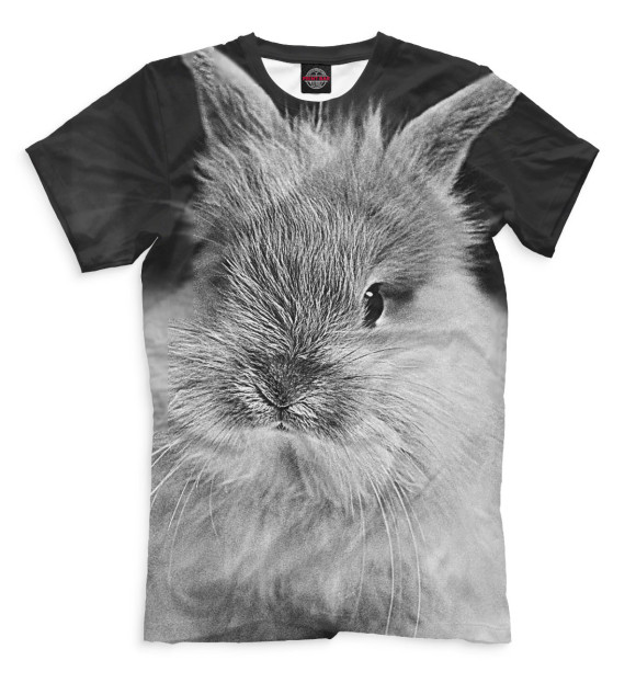 Мужская футболка с изображением Кролики цвета Серый