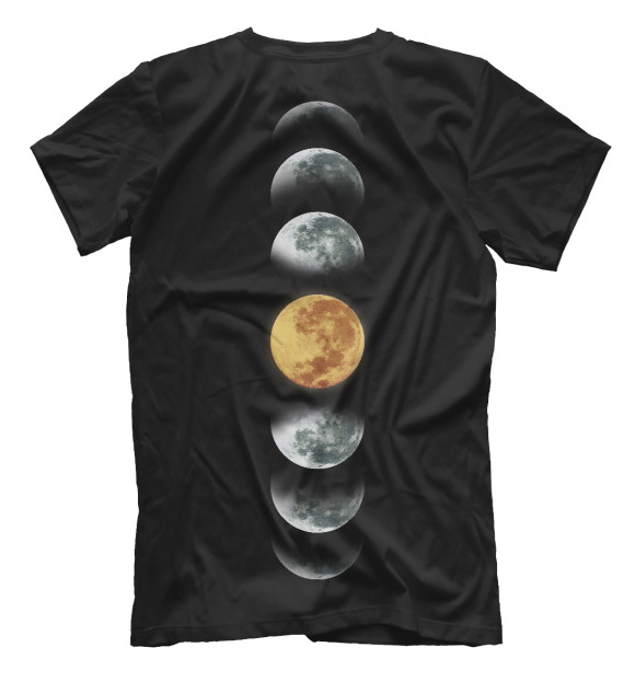 Мужская футболка с изображением Фазы лун цвета Белый