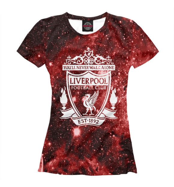 Женская футболка с изображением FC Liverpool Cosmos цвета Белый