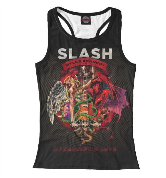 Женская майка-борцовка с изображением Slash цвета Белый