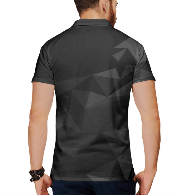 Мужское поло с изображением VOLVO, ВОЛЬВО цвета Белый