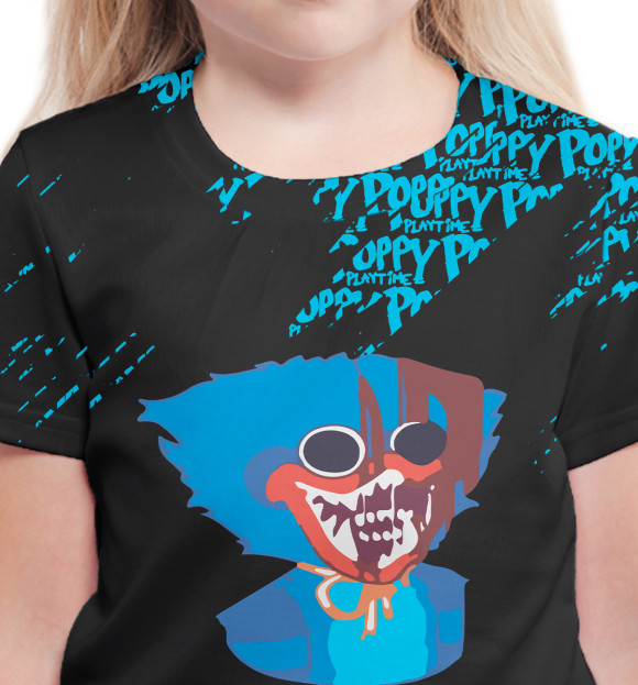 Футболка для девочек с изображением Poppy Playtime цвета Белый