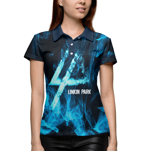 Женское поло с изображением Linkin Park цвета Белый