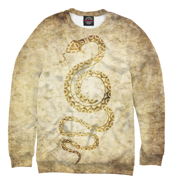 Женский свитшот с изображением Змея цвета Белый