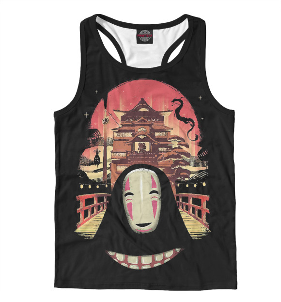 Мужская майка-борцовка с изображением Безликий цвета Белый