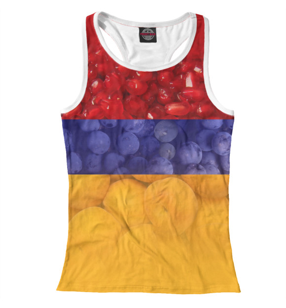 Женская майка-борцовка с изображением Армения цвета Белый