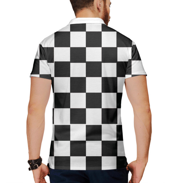 Мужское поло с изображением Доска шахматная цвета Белый
