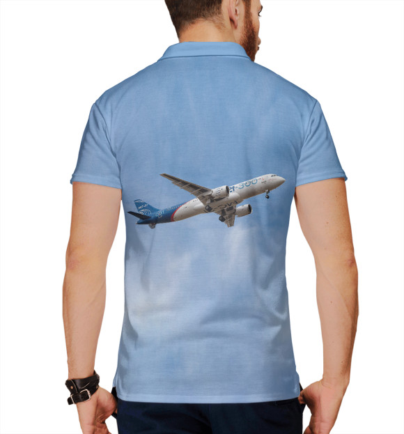 Мужское поло с изображением МС-21 цвета Белый