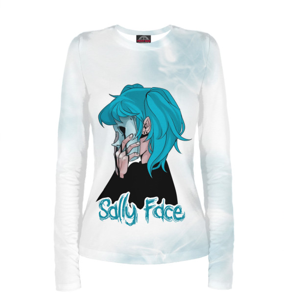 Женский лонгслив с изображением Sally Face цвета Белый