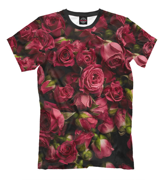 Мужская футболка с изображением Розы цвета Молочно-белый