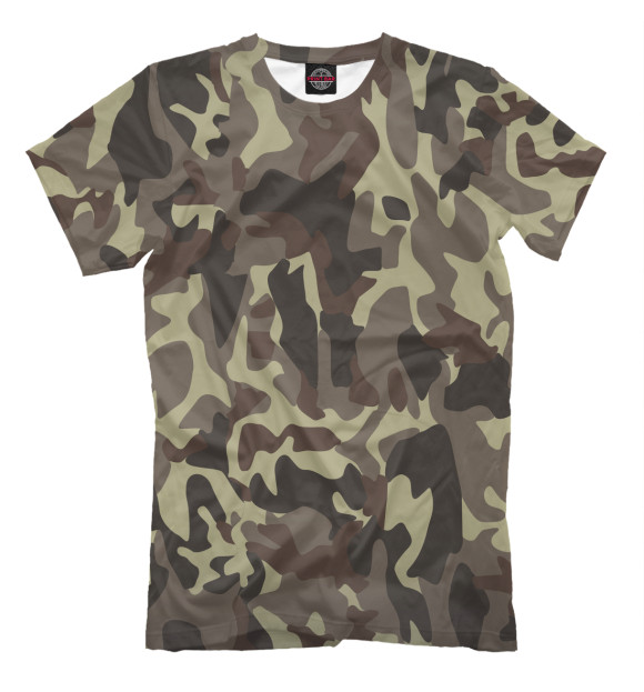 Мужская футболка с изображением Камуфляж цвета Серый
