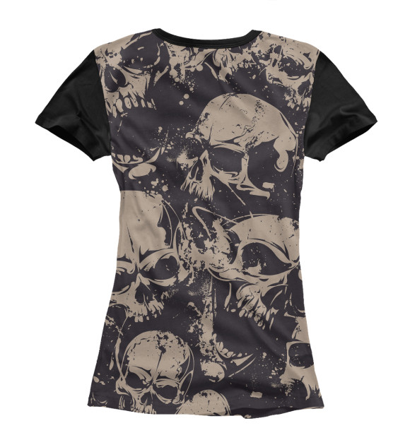 Женская футболка с изображением Grey Skulls цвета Белый