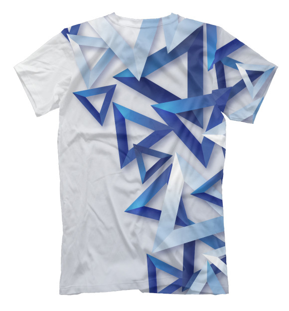 Мужская футболка с изображением Треугольники 3D цвета Белый