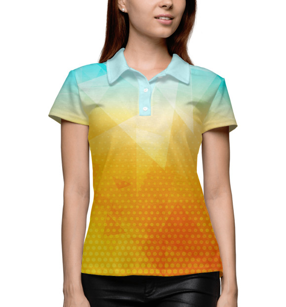 Женское поло с изображением Полигоны - Лед и Мёд цвета Белый