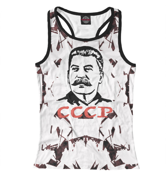 Женская майка-борцовка с изображением СССР цвета Белый