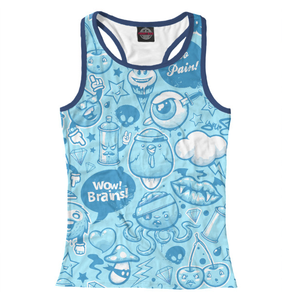 Женская майка-борцовка с притом Арт цвета Белый Женская майка-борцовка с изображением Арт цвета Белый