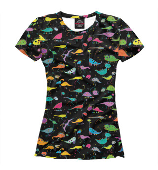 Женская футболка Светящиеся динозавры