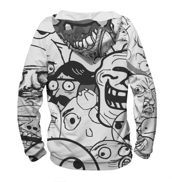 Мужское худи с изображением Мемы цвета Белый