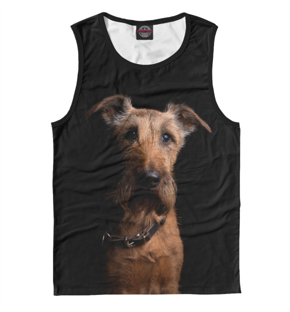 Мужская майка с изображением Ирландский терьер цвета Белый