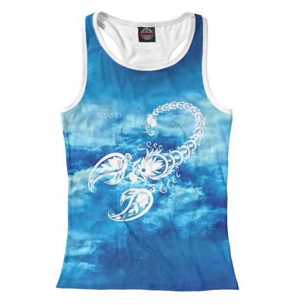 Женская майка-борцовка с изображением Скорпион цвета Белый