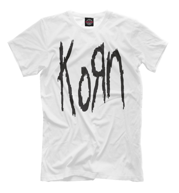 Мужская футболка с изображением KoRn Logo цвета Молочно-белый