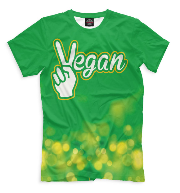 Мужская футболка с изображением Respect Vegans цвета Зеленый