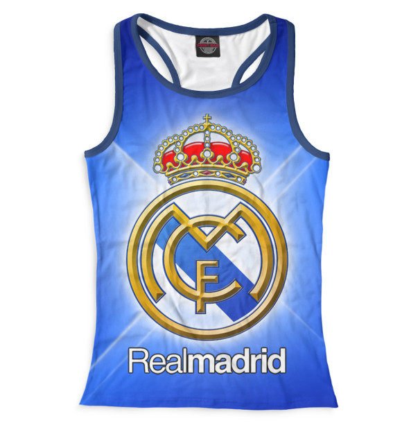 Женская майка-борцовка с изображением Real Madrid цвета Белый