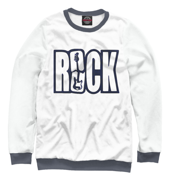 Женский свитшот с изображением Rock цвета Белый