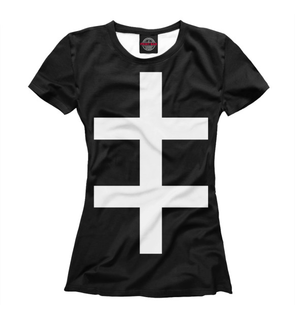 Женская футболка с изображением Крест цвета Белый