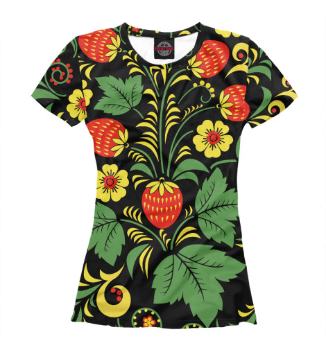 

Футболки Print Bar, Белый, Цветы хохломы