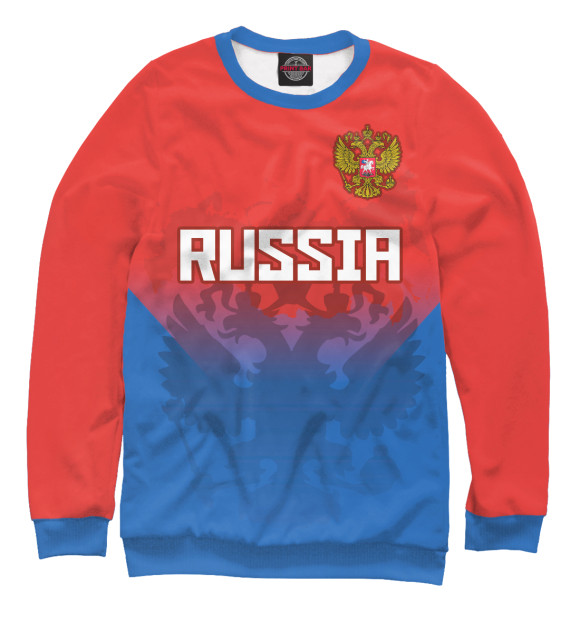 Свитшот для девочек с изображением Russia цвета Белый