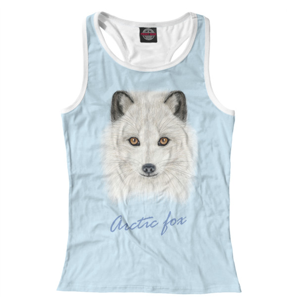 Женская майка-борцовка с изображением Arctic fox цвета Белый