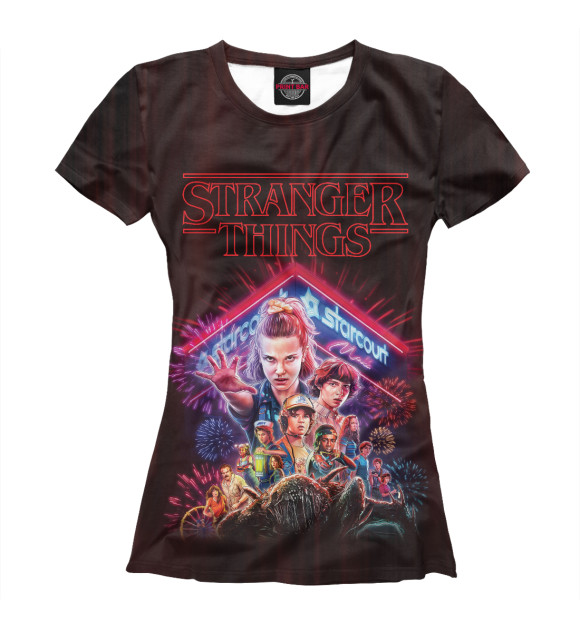 Футболка для девочек с изображением Stranger Things 3 цвета Белый