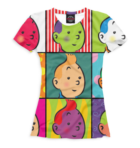 

Футболки Print Bar, Белый, Тинтин