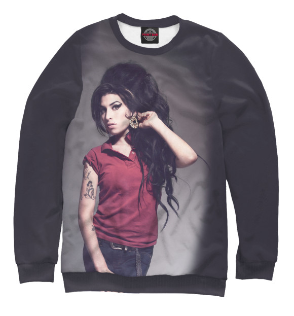 Мужской свитшот с изображением Amy Winehouse цвета Белый