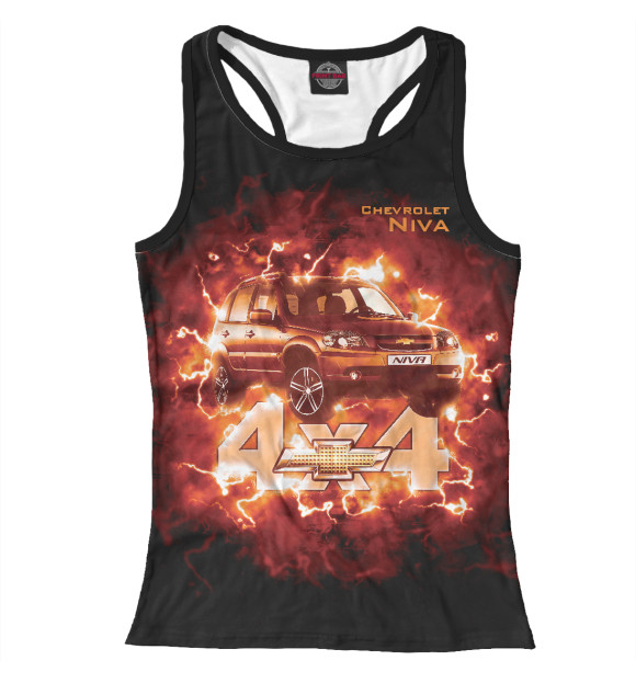 Женская майка-борцовка с изображением Chevrolet Niva цвета Белый