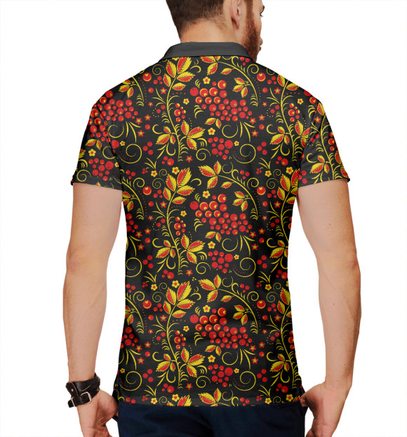 Мужское поло с изображением Ягоды цвета Белый