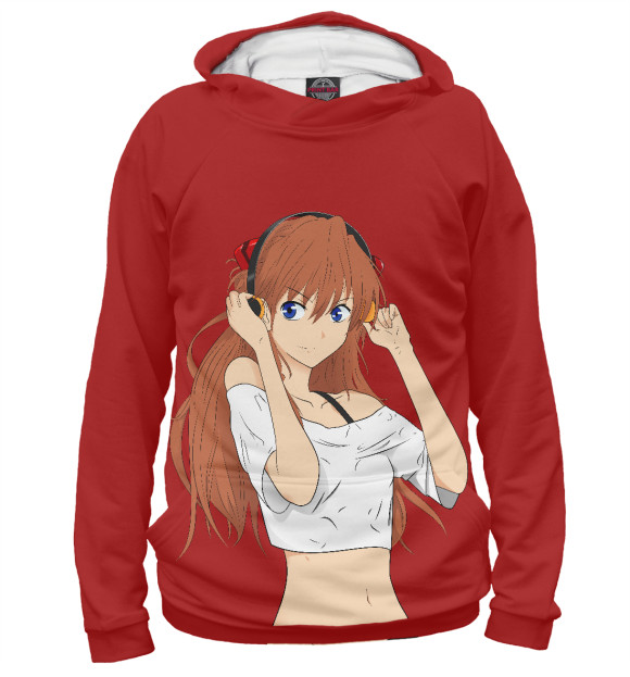 Женское худи с изображением Аска Лэнгли Сорью цвета Белый