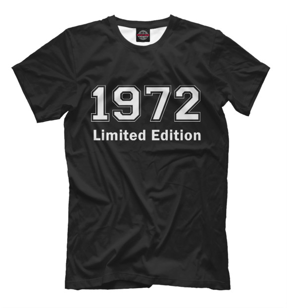 Мужская футболка с изображением Limited Edition 1972 цвета Черный