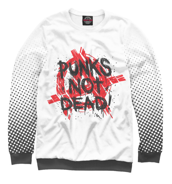 Свитшот для девочек с изображением Punks not Dead цвета Белый