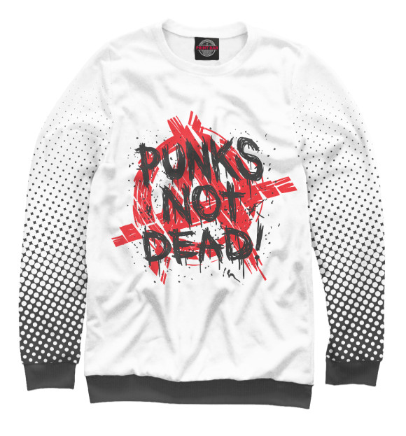 Женский свитшот с изображением Punks not Dead цвета Белый