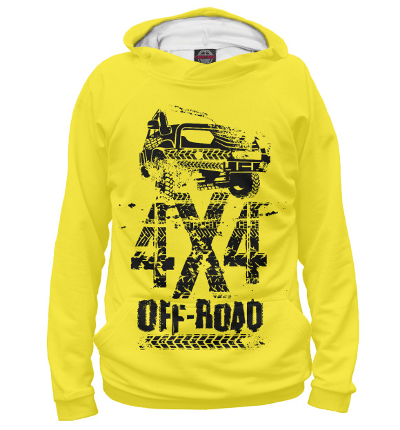 Женское худи с изображением Off road цвета Белый