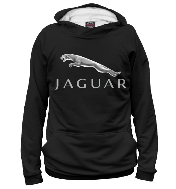 Мужское худи с изображением Jaguar Premium цвета Белый