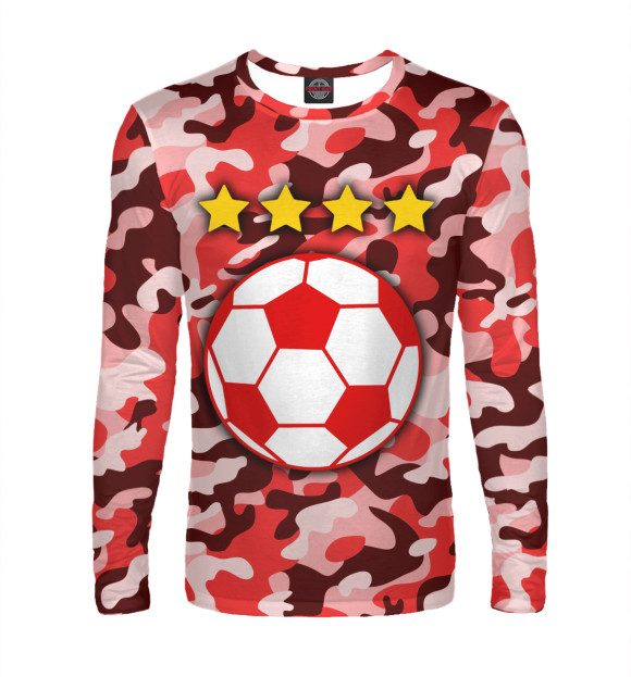 Мужской лонгслив с изображением Камуфляж Спартак цвета Белый