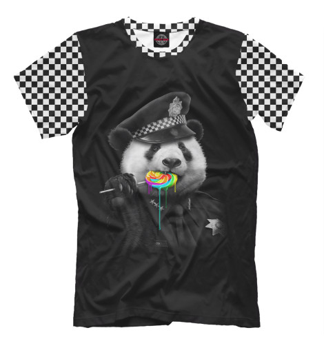 

Футболки Print Bar, Черный, Panda Cop