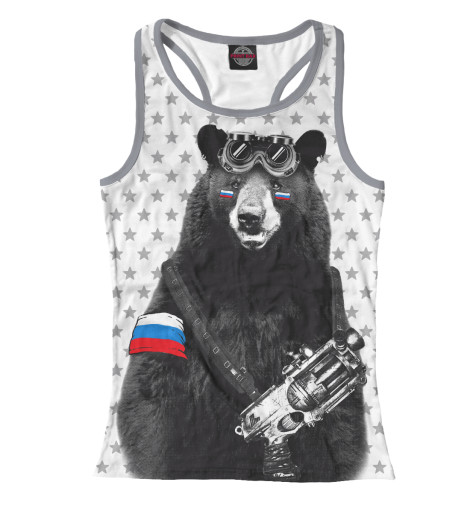 

Майки борцовки Print Bar, Белый, Армейский медведь